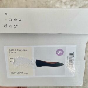 NWT a new day Women's black Corinna Ballet flats Comfortable Slip-On 6.5